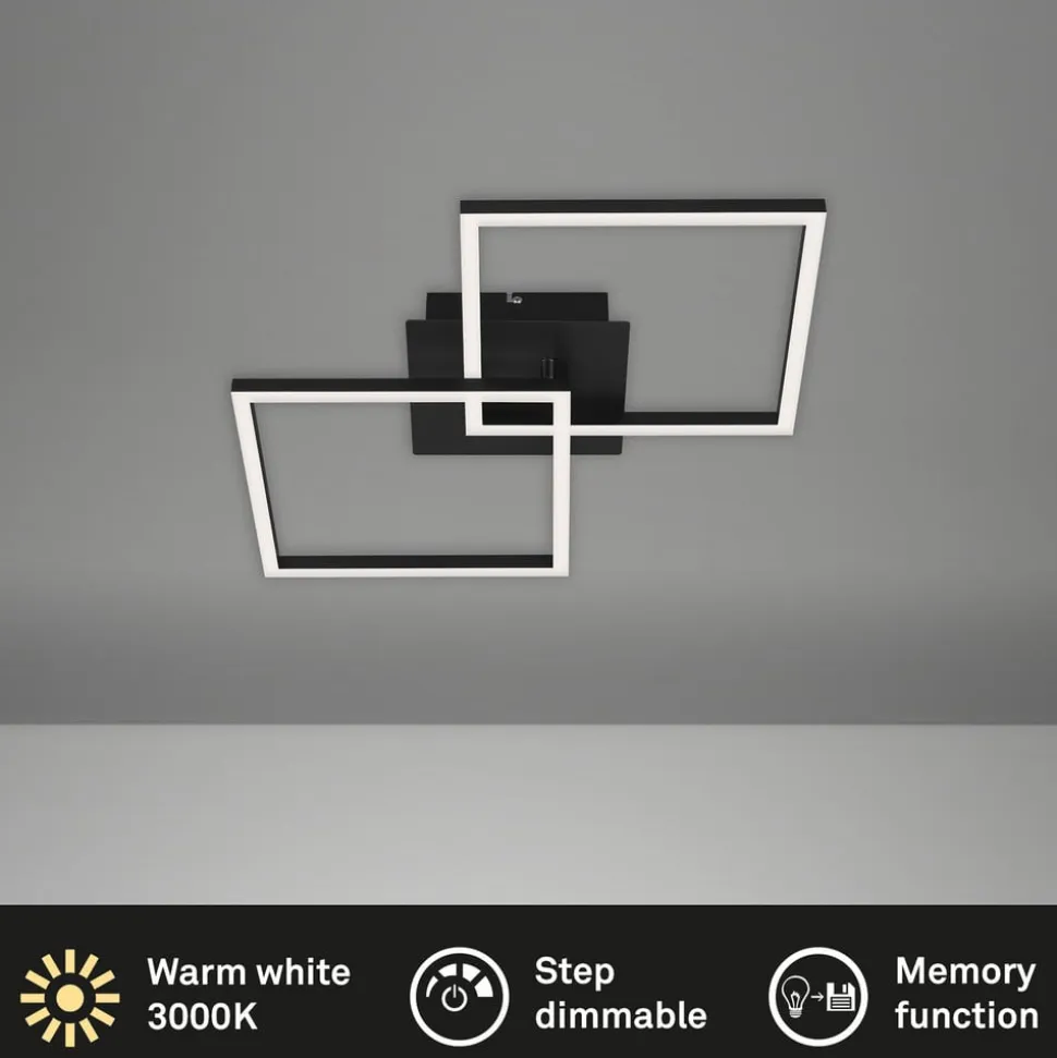 Frame LED-loftlampe, 2 lyskilder, Switch dim, sort