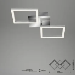 Frame LED-loftslampe, 3.000 K, krom