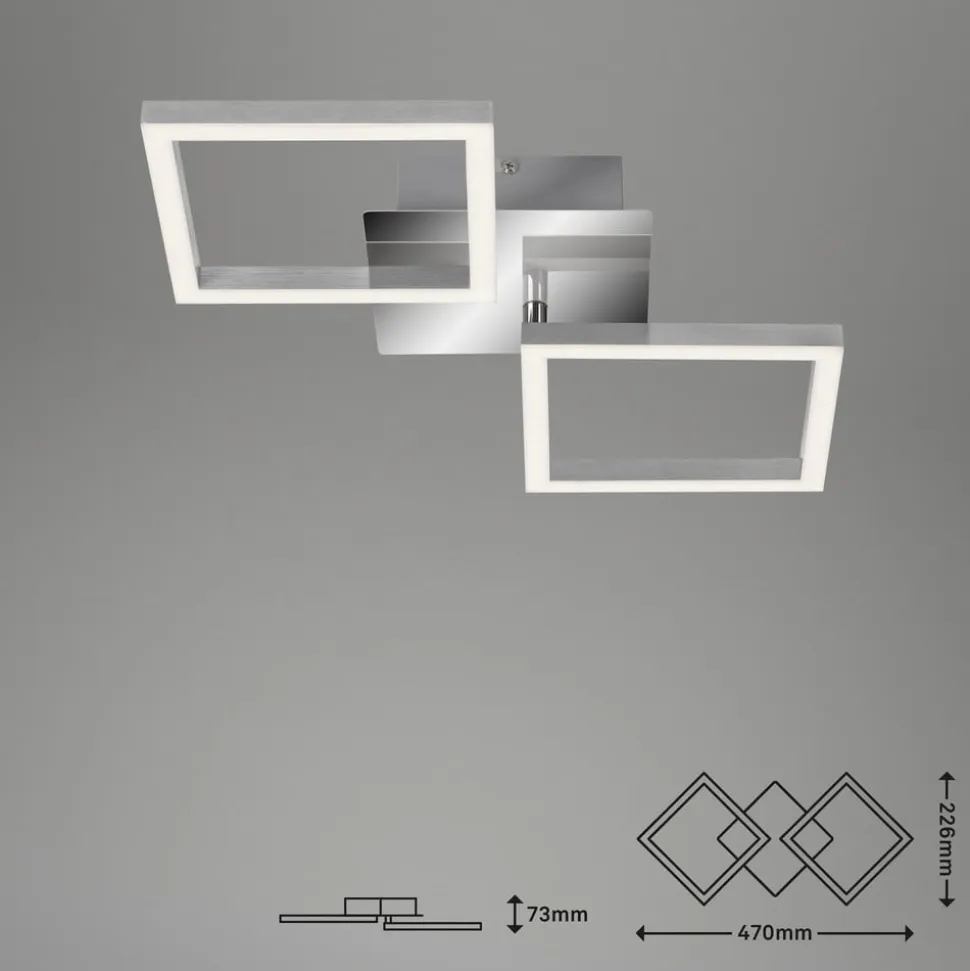 Frame LED-loftslampe, 3.000 K, krom