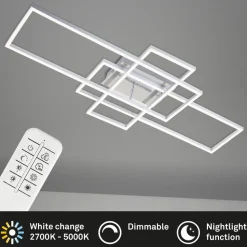 Frame loftlampe, rektangel, 3 lk., CCT, aluminium