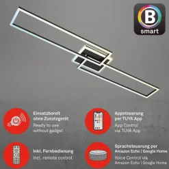 Frame S LED-loftlampe CCT 110x24,8 cm sort
