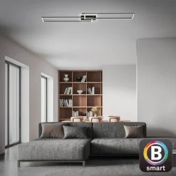Frame S LED-loftlampe CCT 110x24,8 cm sort