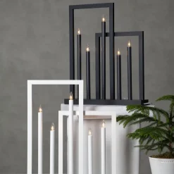 Frame vinduesstage i træ, 5 lyskilder, mørkegrå