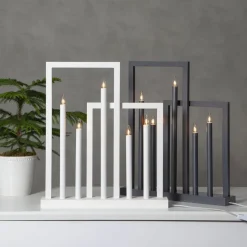 Frame vinduesstage i træ, 5 lyskilder, mørkegrå