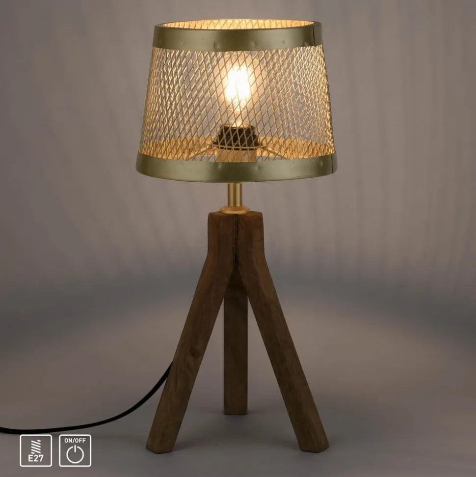 Frederik bordlampe i træ, trefod
