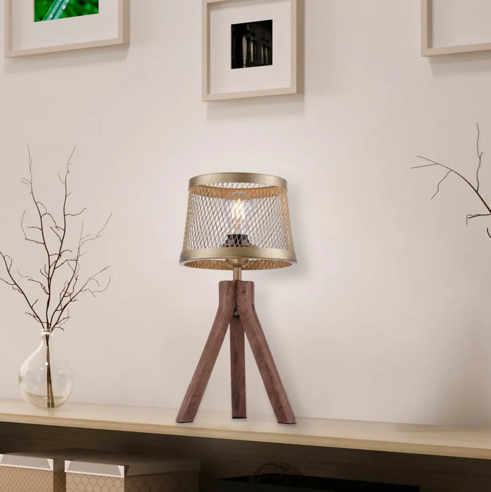 Frederik bordlampe i træ, trefod