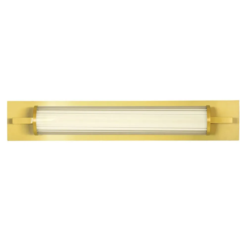 Frida LED-væglampe, glas, hvid/guld, rørformet