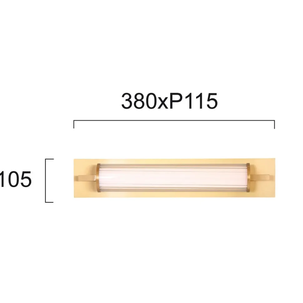 Frida LED-væglampe, glas, hvid/guld, rørformet