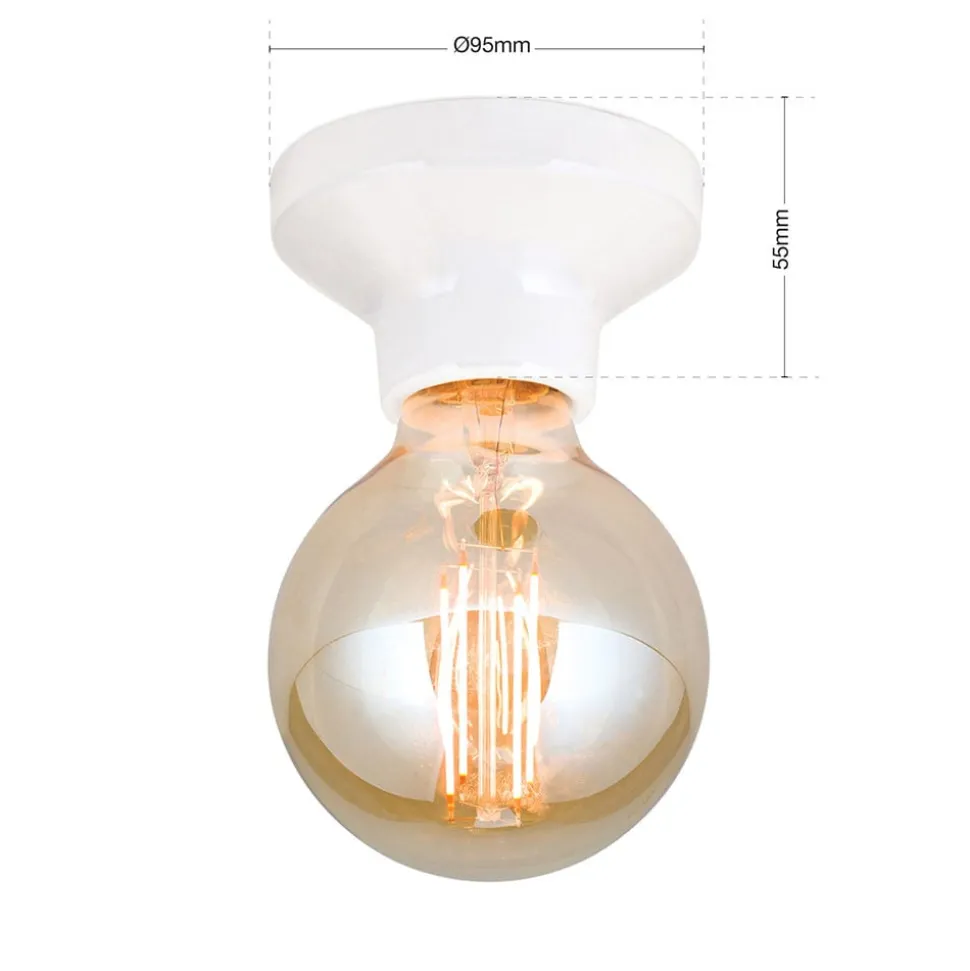 Frost loftlampe af keramik, hvid
