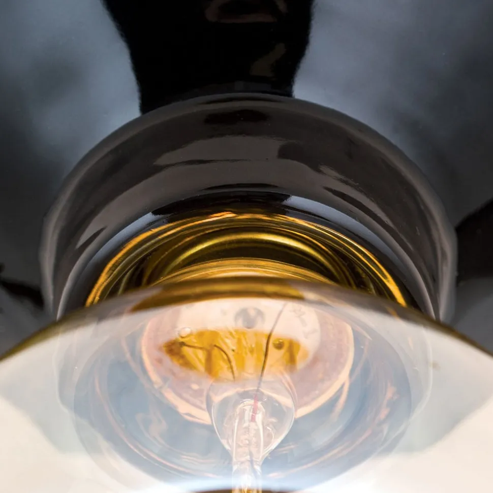 Frost loftlampe af keramik, sort