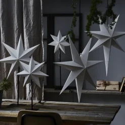 Frozen stående stjerne 7-takket, sort/stjerne hvid