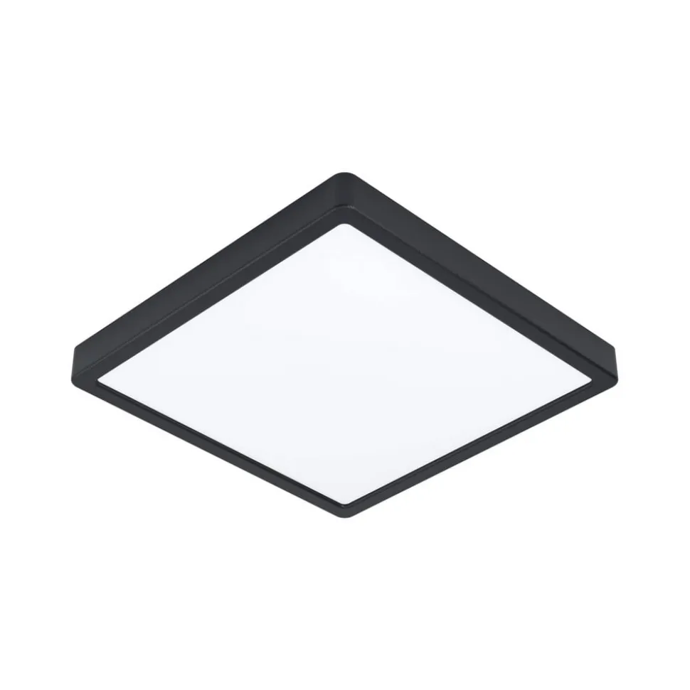 Fueva 5 LED-loftlampe IP44 840 sort 28,5x28,5