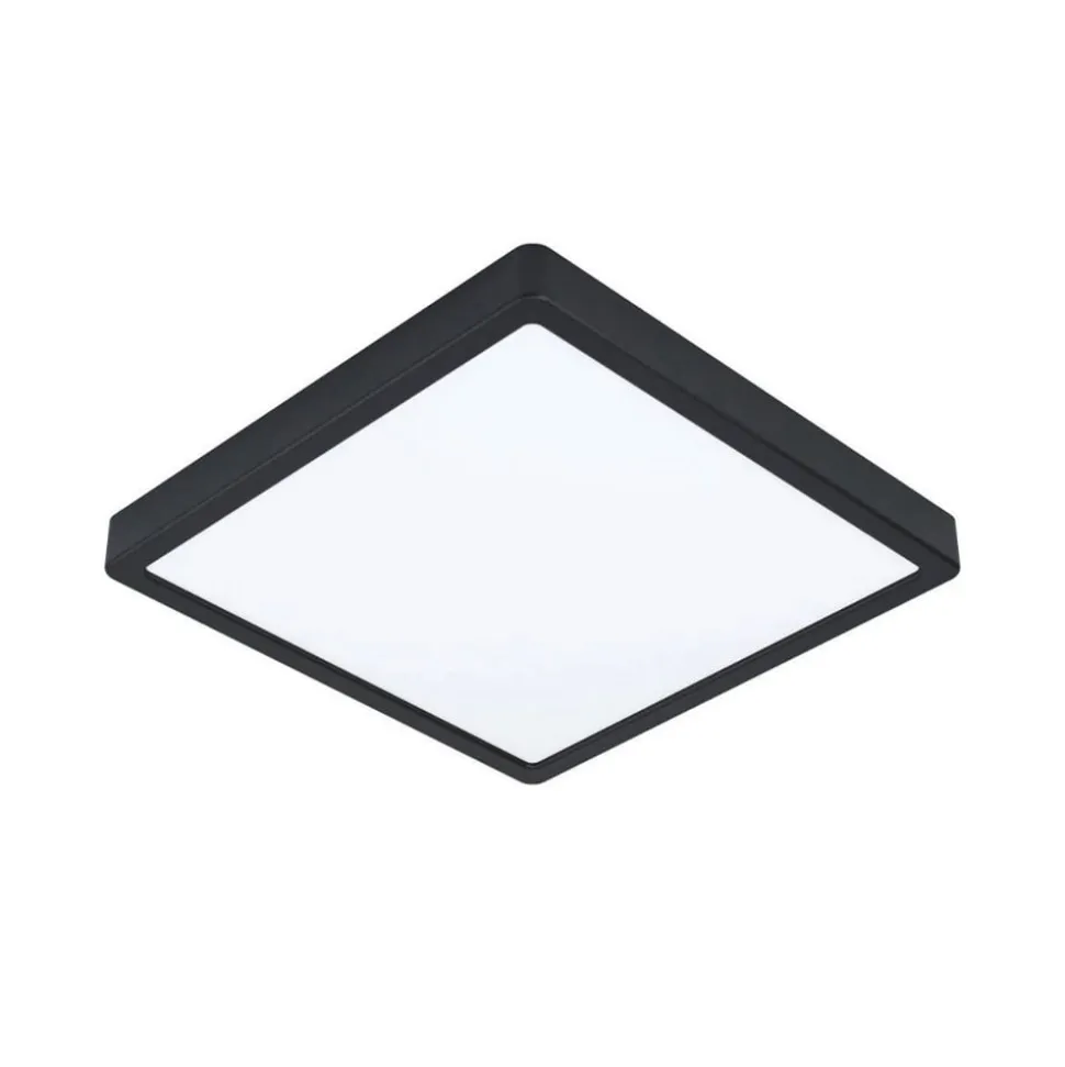 Fueva 5 loftlampe IP44 sort 3.000 K 28x28cm