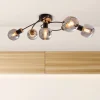 Fumoso loftlampe, 5 lyskilder, sort