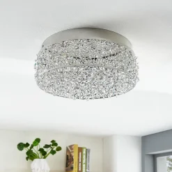 Funklende LED-loftlampe Felias, rund form