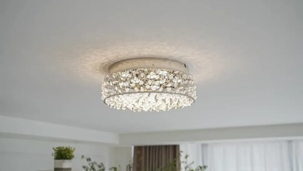 Funklende LED-loftlampe Felias, rund form