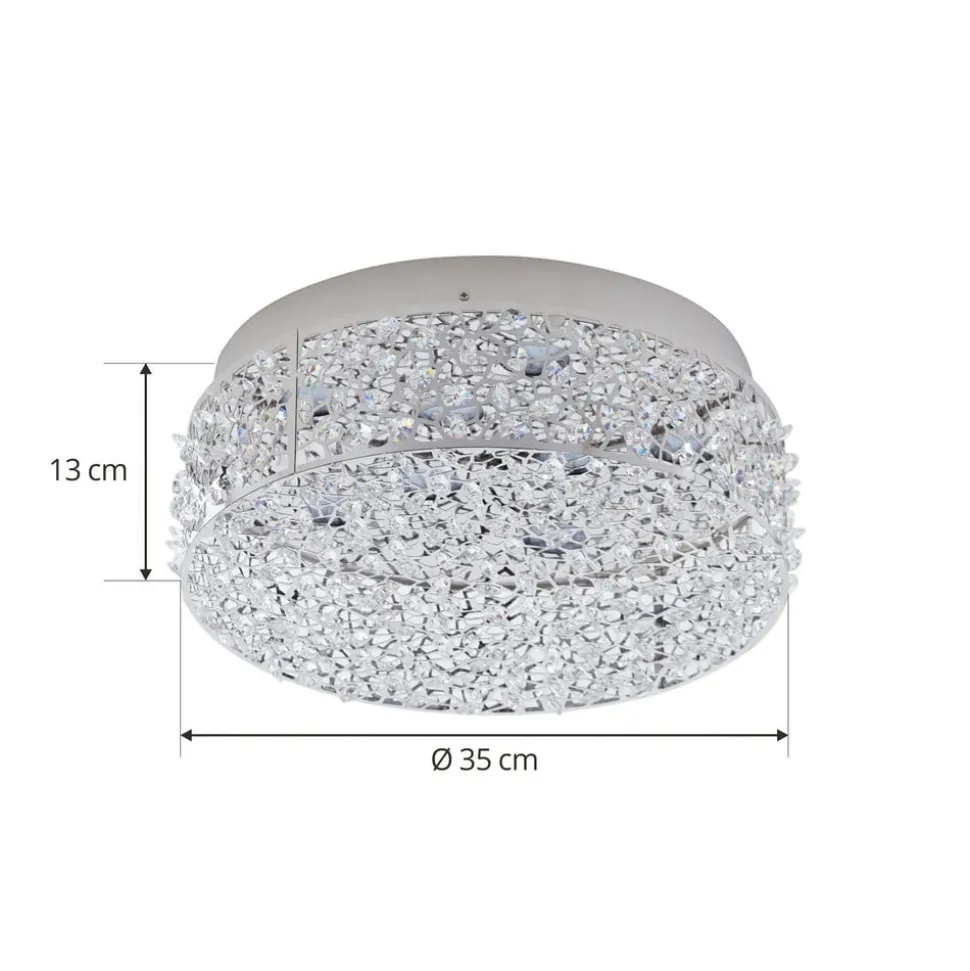 Funklende LED-loftlampe Felias, rund form