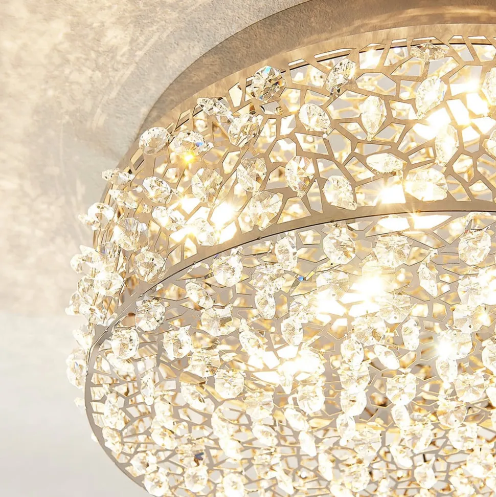 Funklende LED-loftlampe Felias, rund form