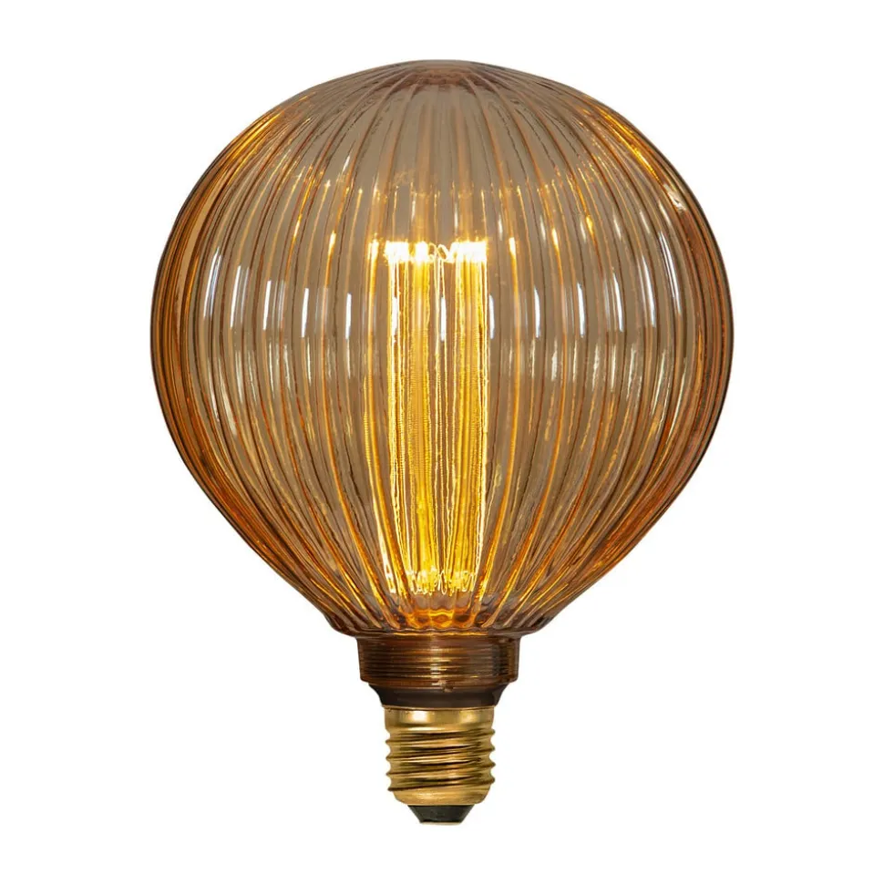 G125 NGC Stripe LED-globe E27 1 W 1.800 K ravgul