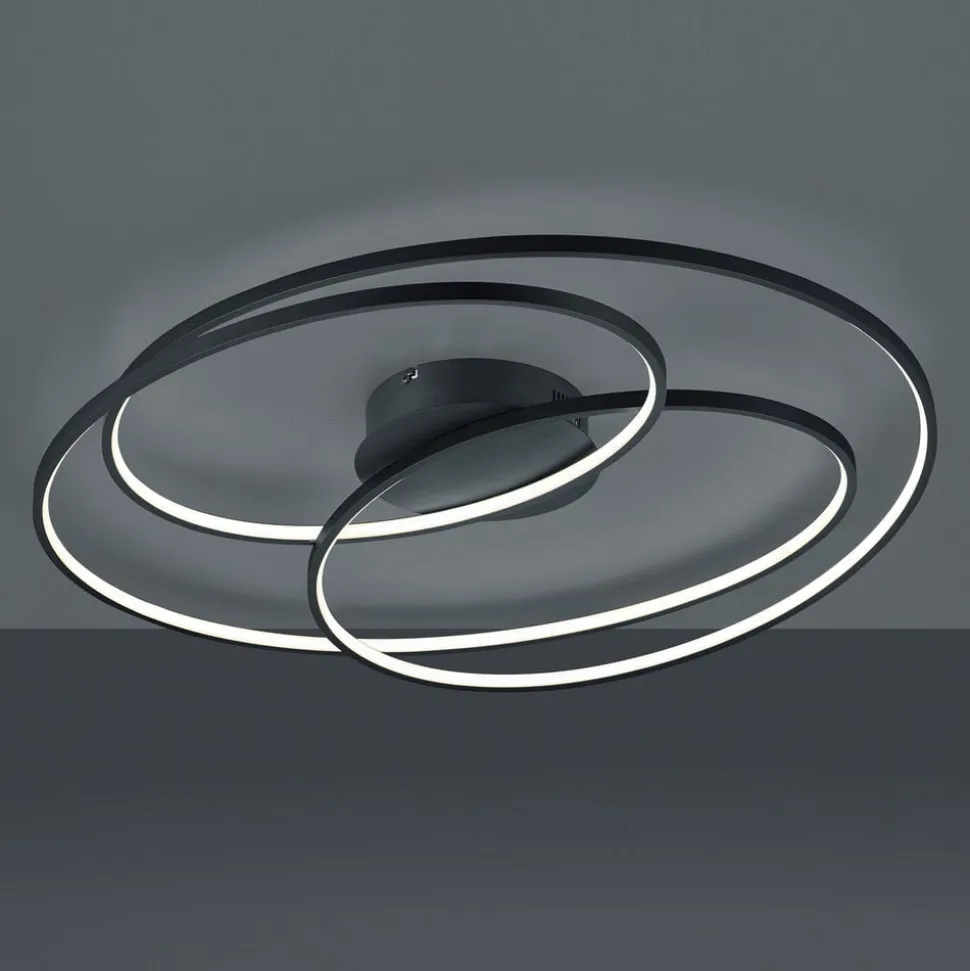 Gale LED-loftlampe, 80 cm, mat sort