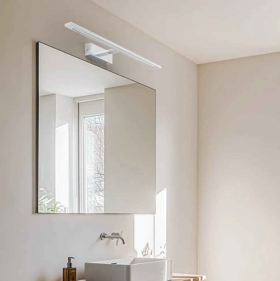Gallery LED-væglampe, kromfarvet, metalbredde 62 cm IP44