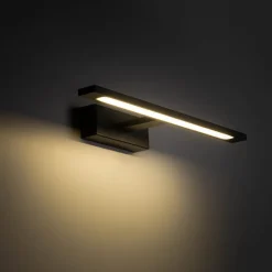 Gallery LED-væglampe, sort, metalbredde 41,5 cm IP44