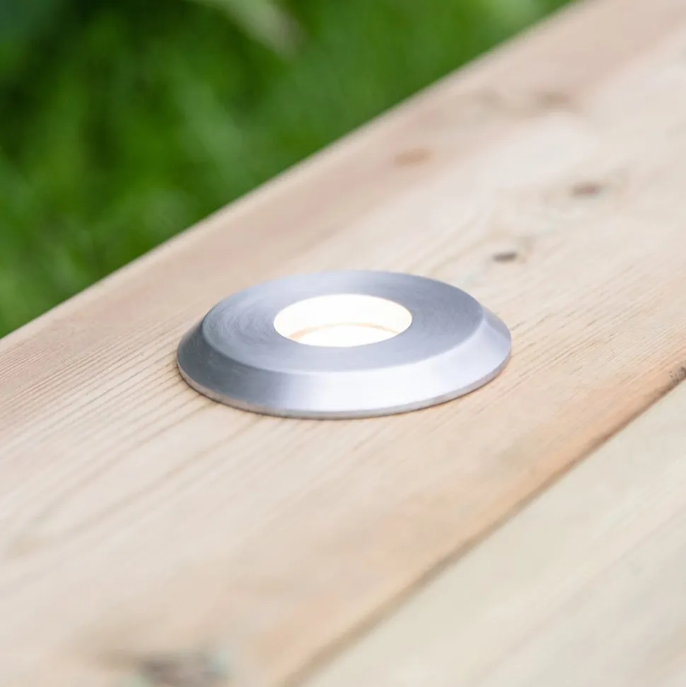 Garden 24 Decklight, sølv, toplys, 0,8W