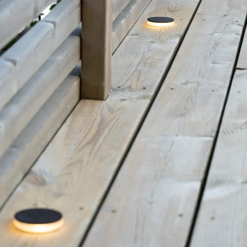 Garden 24 Decklight sort 3W sideværts Ø6cm