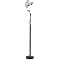 Gio LED-gulvlampe, satineret messing/sort