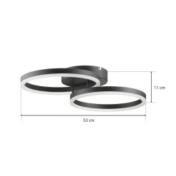 Giotto LED-loftlampe, 2 lyskilder, sort