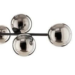 Glassy hængelampe, 8 lyskilder, sort, grafit, glas, E14
