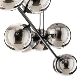 Glassy hængelampe, 8 lyskilder, sort, grafit, glas, E14