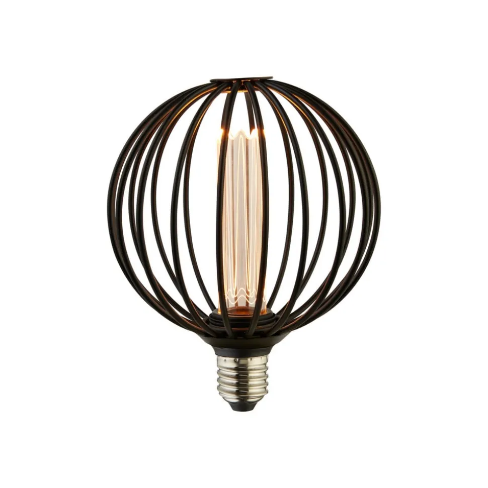 Globe LED-pære, sort, E27, 3,5 W, 1.800K, dæmpbar