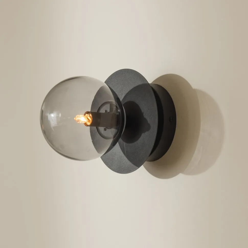 Globen Lighting væglampe ART DECO, sort/grå Ø 16 cm IP44