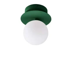 Globen Lighting væglampe ART DECO, grøn/hvid, Ø 16 cm, IP44