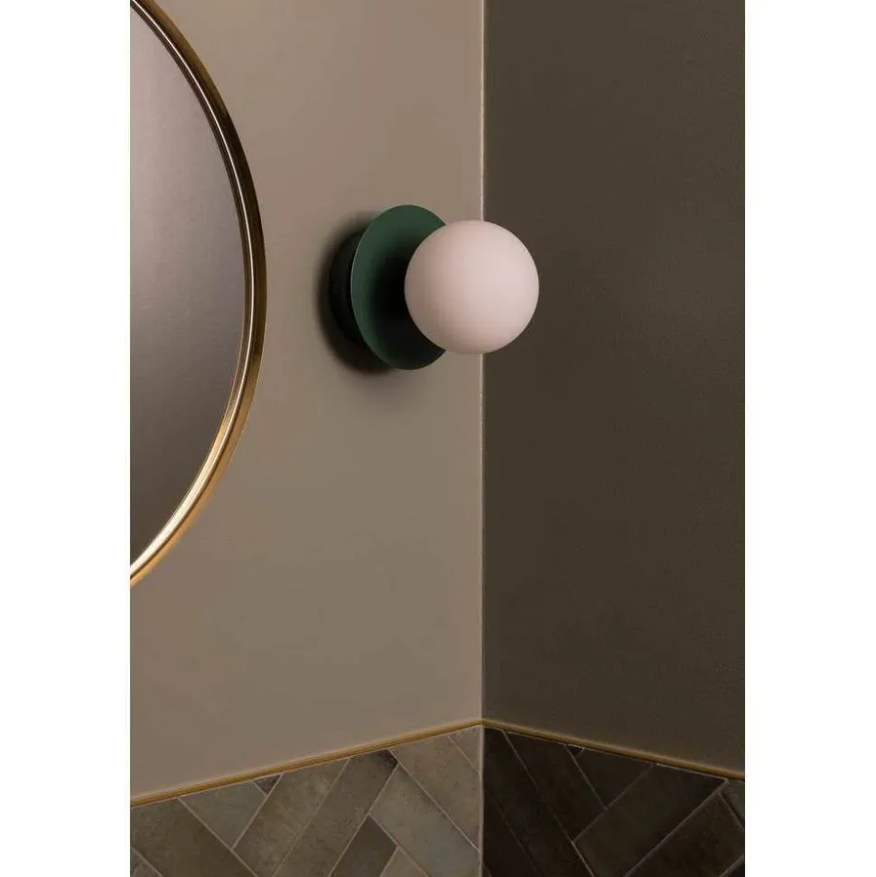 Globen Lighting væglampe ART DECO, grøn/hvid, Ø 16 cm, IP44
