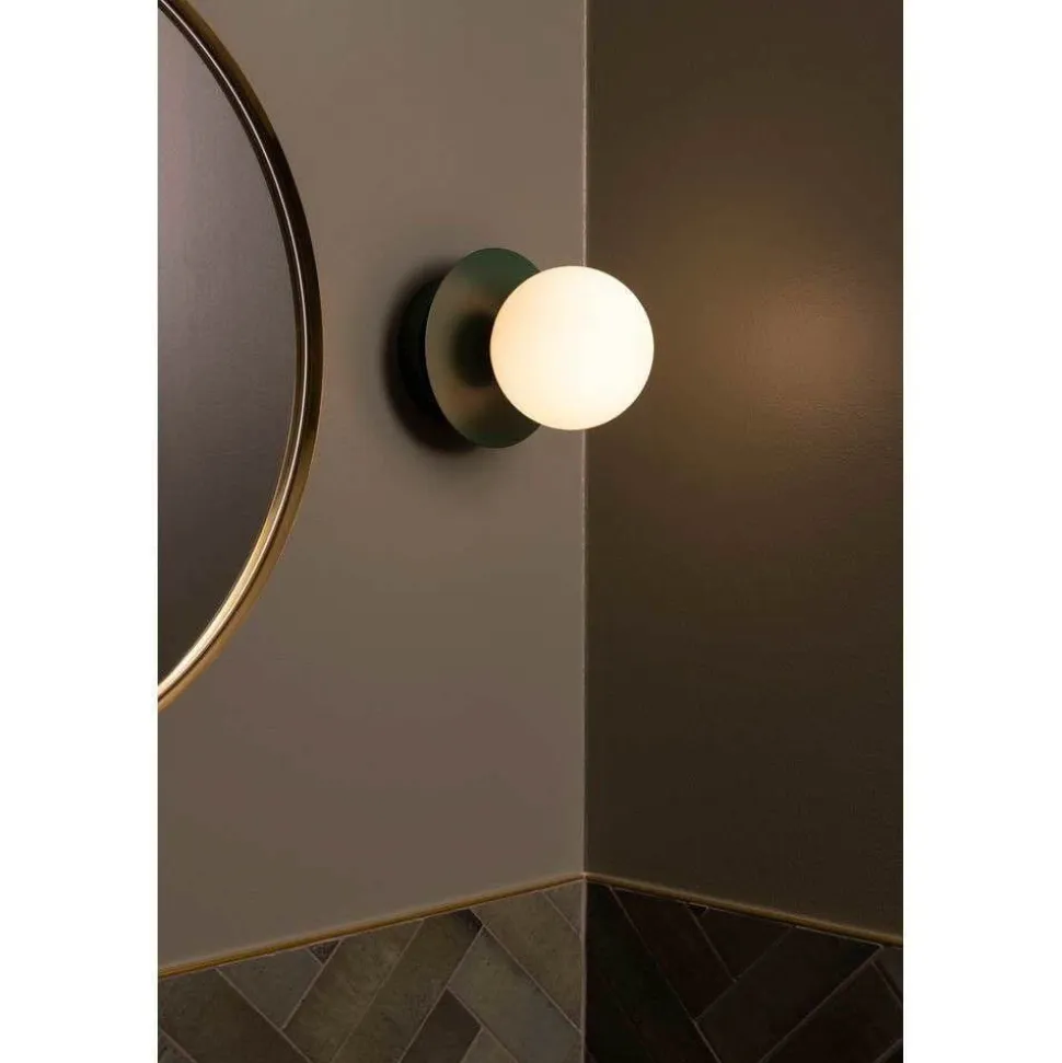 Globen Lighting væglampe ART DECO, grøn/hvid, Ø 16 cm, IP44