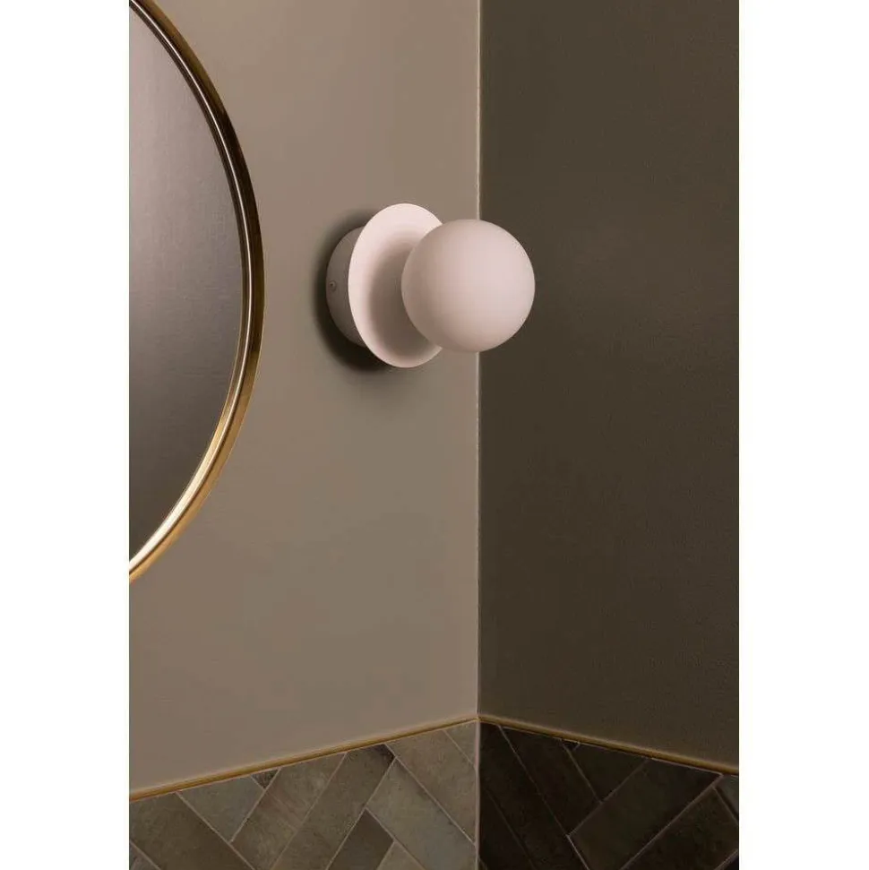 Globen Lighting væglampe ART DECO, hvid/hvid, Ø 16 cm, IP44