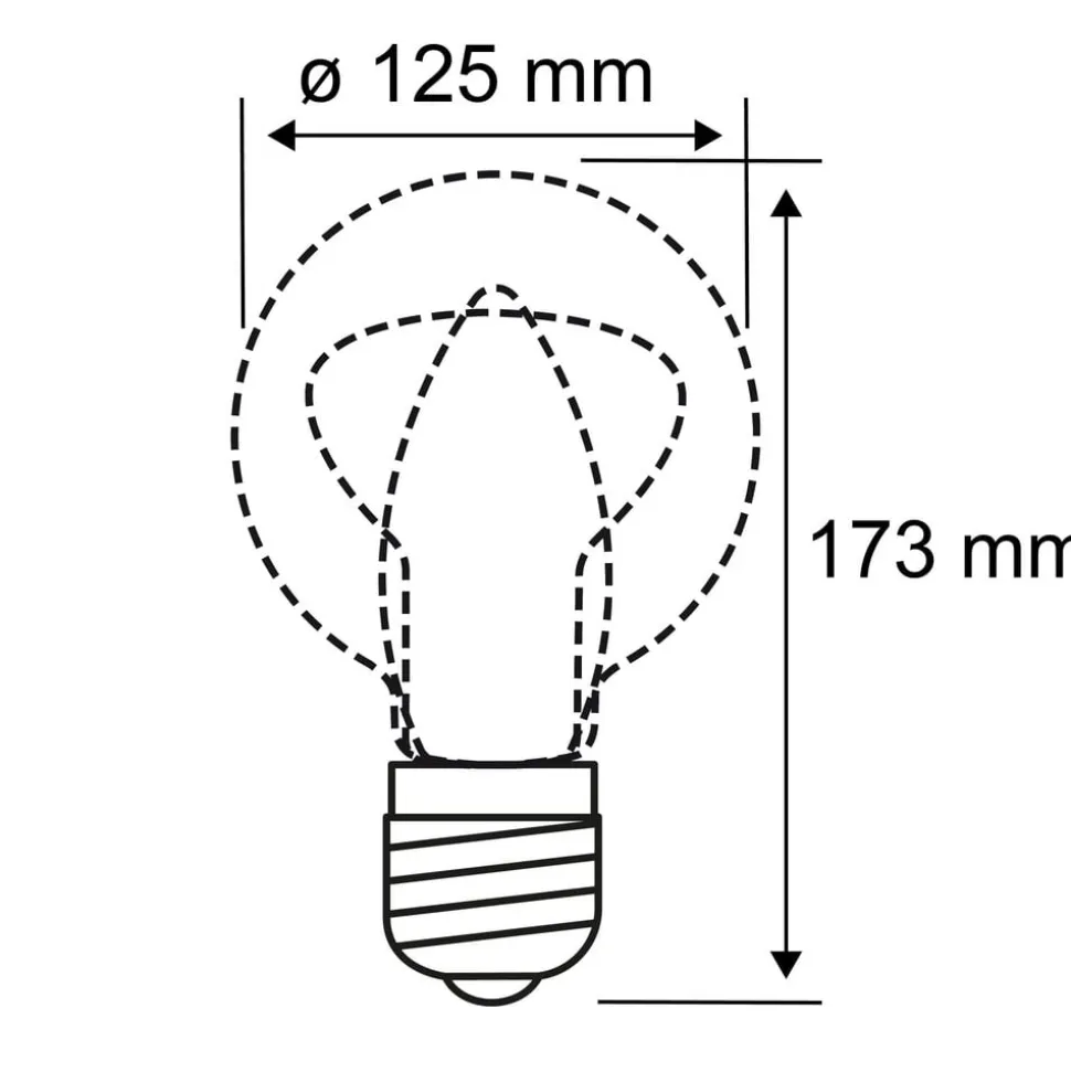 Globepære E27 6W G125 Fil 2,700K opal dæmpbar