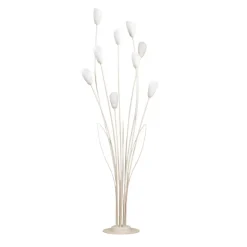Gloriosa gulvlampe, creme, glas, 9 lyskilder