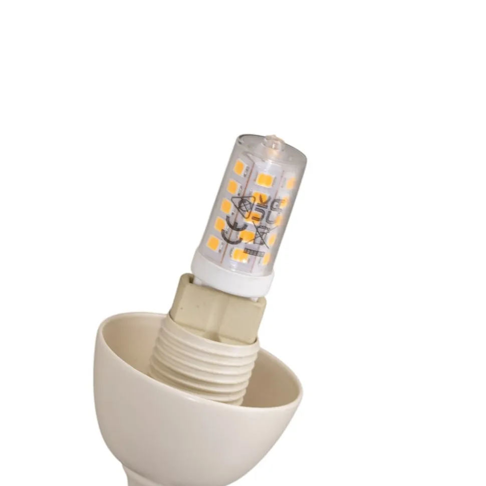 Gloriosa gulvlampe, creme, glas, 9 lyskilder