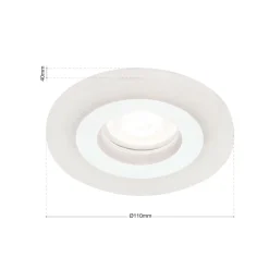 Glow indbygningsspot, hvid, metal, Ø 11 cm, GU10