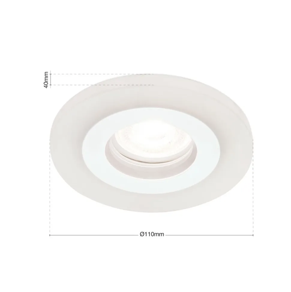 Glow indbygningsspot, hvid, metal, Ø 11 cm, GU10