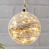 Glow LED-dekokugle, klar, rattan, Ø 15 cm