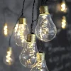 Glow LED-lyskæde, glas, klar