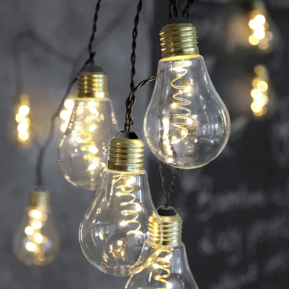 Glow LED-lyskæde, glas, klar