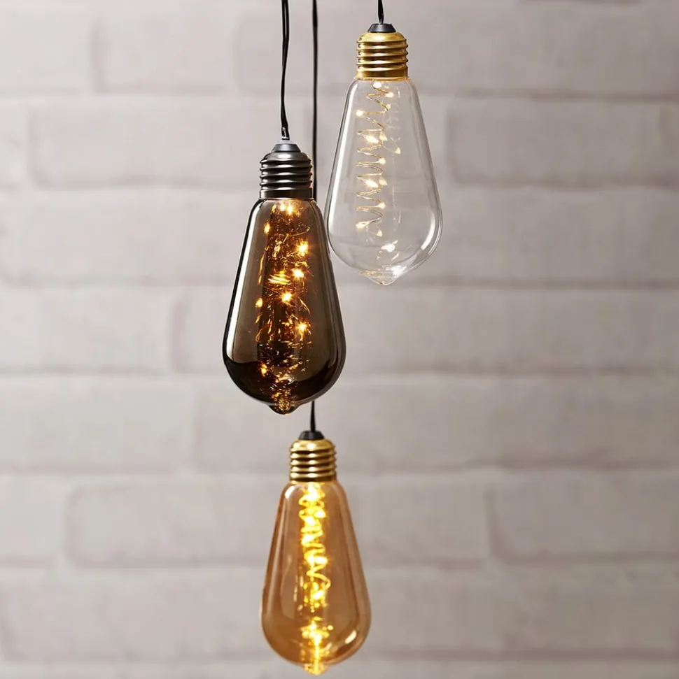 Glow vintage LED-dekolampe med timer, klar