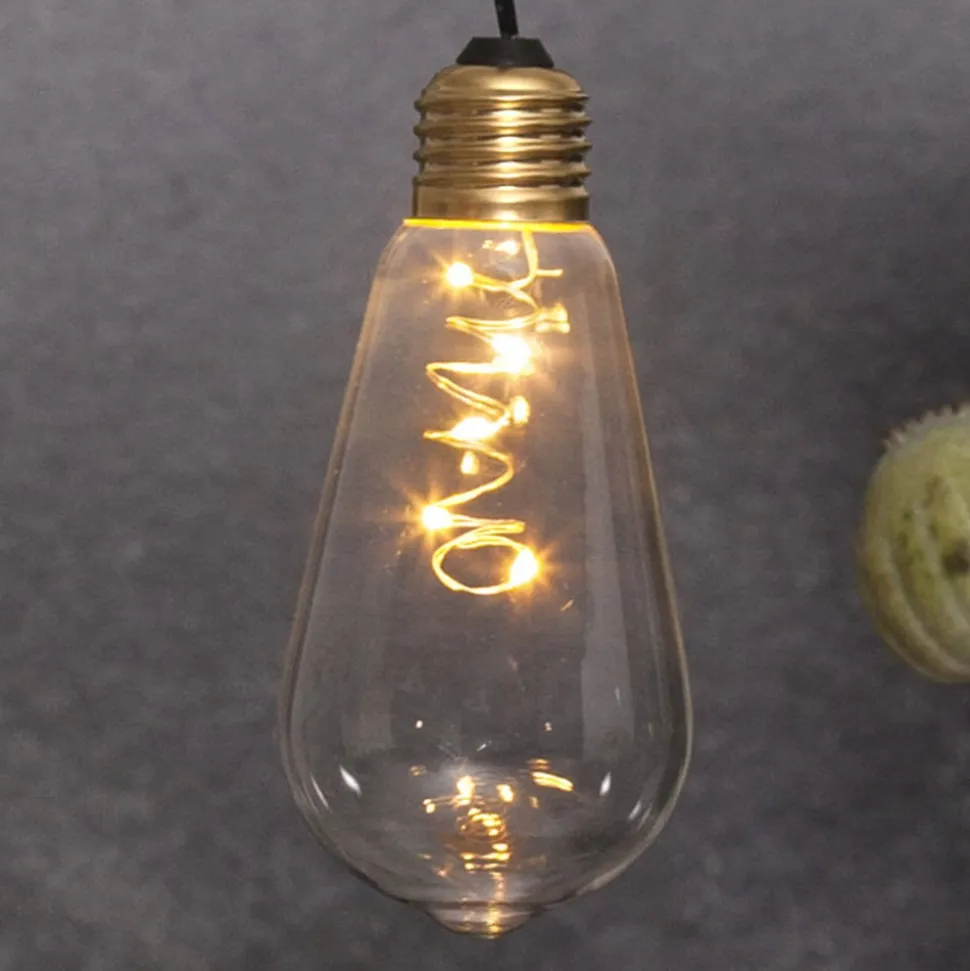 Glow vintage LED-dekolampe med timer, klar