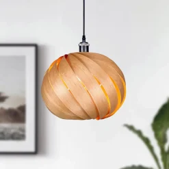 Gofurnit Mela pendellampe, kirsebærtræ, Ø 35 cm