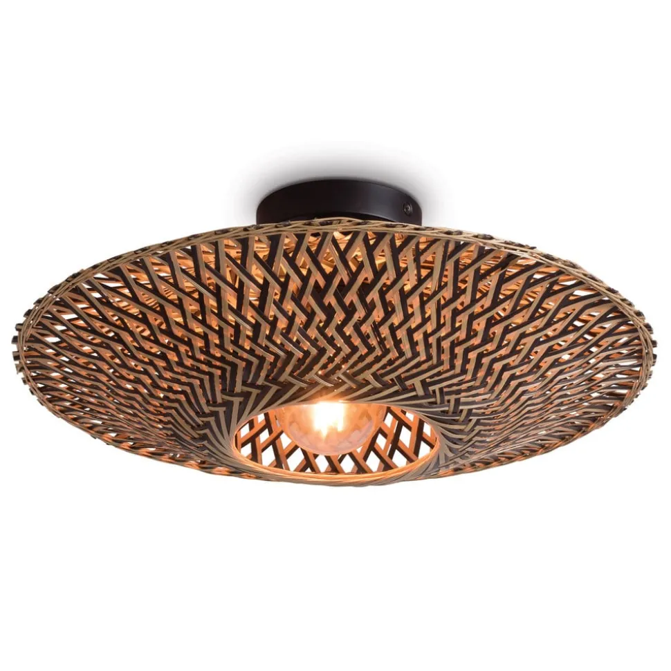 GOOD & MOJO loftlampe Bali, Ø 44 cm, sort/natur, bambus